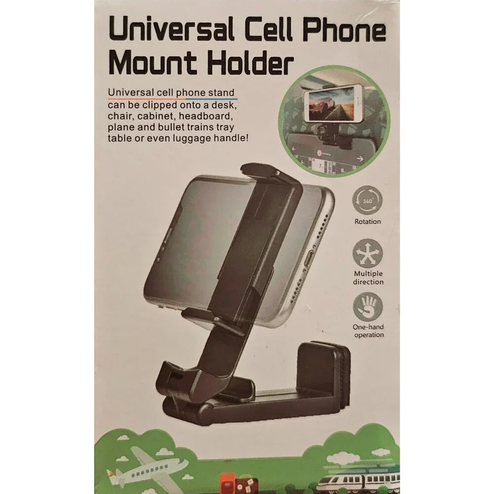 Universal Airplane Seat Phone Stand Multi-Directional Dual 360 Degree Holder NEW